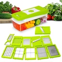 TEKCOOL 12 in 1 Chopper multifunctional, fructe si legume Cutters, Grater Peeler Chipser, Unbreakable Food Grad Body, Easy Push to Clean Button Slicer Dicer, Chopper pentru bucatarie