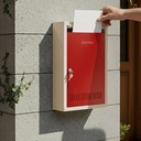 Cutie de scrisori Plantex pentru Home/GI Steel Mail Box/Cutia de Sugestii pentru Office/Cutia pentru Hote/Post Box pentru Home Gate & with Secure Lock - (Red & Ivory) - Zid de mari dimensiuni montat