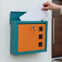 Plantex GI Steel Letter Box/Splaint Box/Small Sugestion Box for Office/Post Box for Home/Wall Mount Mail Box - (Green & Orange)
