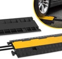 Dolphy cauciuc cablu Protectori, 2 canal furtun cablu Protector Rampa grele de viteză de trafic Bump furtun furtun capac de protecție Ramps cu galben Flip-Deschide capacul de sus, 5450 kg Capacitate de încărcare