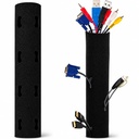 FLORICAN Cable Organizer Manager Cord Management System Maneca pentru TV, Computer, Home Theatre, Speaker, Hdmi, Cables with Zipper (19 Inch / 48Cm) (Pachet de 1)