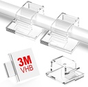 IMOX Mini Clipuri de cablu adezive - Deţinătorii de sârmă de perete pentru gestionarea cablurilor: Cleşte mici pentru perete, sub birou, lumini Diwali, auto, Ethernet, cârlig electric de sârmă (Pachet de 40)