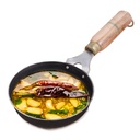 Valea Indus Pre-Seasoned de fier Tadka Pan cu mâner din lemn 