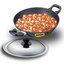 Hawkins Futura 2.5 Litre Deep Fry Pan, Non Stick Kadai cu Lid oțel inoxidabil, Rotund Bottom Kadhai, Negru (NK25S)