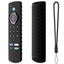 Silicon Cover Case compatibile cu Stick TV de incendiu 3rd Gen 2021 Remote Full Wrap Cover la distanță cu Lanyard (D-Black) [Remote NEINcluded]