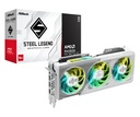 ASRock AMD Radeon RX 9070 XT Steel Legend 16GB White GPU 20Gbps GDDR6 256Bit (3 Gen. RT 2nd Gen. AI Acceleratoare) PICe5.0 800W 2x8-pin Triple Fan DP2.1a HDMi2.1b Card grafic 2.9 Slot