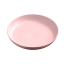 Set de plăci de cină cu paie de grâu, Set de cină Eco-Prietenly Round Servind Plată, Spălător de vase și Microwave Set de plăci - Perfect pentru mese Dishes Farfurii adânci ușor de curățat (Pink, Mediu)