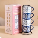 Nestasia Stackable Cups Ceramic Set de 4 (240 ml fiecare) 