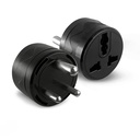 MX 3 Pin Universal Rotund Conversie Plug Adaptor pachet de 2, 180° Rotatable Multi Plug Socket Convertor, Compact Travel Power Adapter pentru Home & Office, Compatibil cu Indian & International Plugs