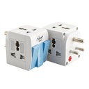 PROSAC 3-Pin Multi Plug Socket with Individual Switch | Universal Travel Adapter for 2-Pin & 3-Pin Devices | 5A-250V Wall Charger with Safety Shutter, Fuse & Indicator | Pack of 1