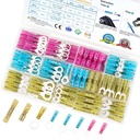 TICONN 120Pcs Heat Shrink Wire Connectors, Waterproof Automotive Marine Electrical Terminals Kit, Crimp Connector Assortment, Ring Fork Spade Butt Splices