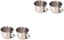 2sets Rustproof Steel Drink Cups Bulk Mini Sake Cups Tea Mugs Flute Easy Clean Design 2pcs*2
