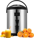 Insulated Beverage Dispenser - Thermal 10L/2.7Gal Stainless Steel Hot & Cold Drink Dispenser, with Thermometer-Spigot Large Capacity Portable Liquid Dispenser for Hot Tea&Coffee,Cold Milk,Water,Juice