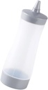 Mikinona Reusable Squeeze Bottle for Condiments Food-safe Plastic Dispenser for Salad Dressing Ketchup Jam and Sauces Grey Color for Kitchen and Picnics