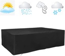 FLR 120x54x38inches Patio Table Cover Veranda Rectanguler Black Waterproof Outdoor Dinner Protector Dust-Proof Table Desk Cover Furniture Covers with Storage Bags for Garden Outdoor Indoor Furniture