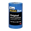 Caseta originala de pictura multi-Surface, 1.41 Inches x 60 Yards, 8 Rolls, albastru, banda protejeaza suprafetele si indeparteaza usor, banda multi-Surface Pictura pentru uz interior si exterior