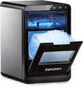 EUHOMY Nugget Ice Maker Countertop, 44Lbs/24H Pebble Ice Maker Machine, Self-Cleaning Pellet Ice Machine with Ice Scoop&Basket, Sonic Countertop Ice Machine for Home/Kitchen/Office(Black)