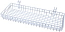 Wire Hanging Storage Basket Wall Grid Panel on A Railing Multifunctional Rustic Storage Rack Shelf for RV Kitchen Laundry, White