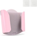 Shower Wall Hair Catcher - Reusable Hair Trap for Drain Protector, Hair Collector with Silicone Bristle, Shower Drain Hair Catcher for Bathroom Bathtub, Easy to Clean & Detachable, Pink
