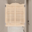 Saloon Doors, Interior Pine Wood Swinging Doors Cafe Doors, Premade Saloon Cafe Door with Metal Hinges Sturdy Double Bar Counter Swing Door for Indoor, Wood Color, H 42.13" x W 35.83"