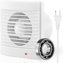 6 Inch Bathroom Exhaust Fan, 188CFM Bathroom Extractor Ventilation Fan Glass and Wall Mount Exhaust Fan with Check Valve, LED Indicator for Attic Garage