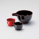 sake bottle and a sake cup Brown Japanese lacquerware