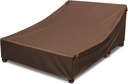 Outdoor Lounge Chair Cover 100% Waterproof Weatherability Patio Double Chaise Lounge Covers, Outdoor Daybed Cover for Double Wide Chaise Lounge Chair Patio Furniture Covers ( Brown)
