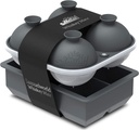 Samuelworld Large Silicone Premium Ice Trays, 2-Pack Combo, 2 Inches Big Cubes & 2.5 Inches Sphere Ice Molds - BPA Free, Craft Ice Maker for Gifting, Whiskey, Cocktails, Easy Release - Gray