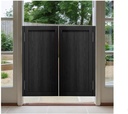 180° Swinging Doors Cafe Doors, Solid Wood Cafe Saloon Doors with Hinges, Wooden Half Waist Swing Door for Kitchen/Bar/Home/Office/Entrance Partition(Black,36" W x 36" H)