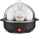 BELLA Rapid Electric Egg Cooker and Poacher with Auto Shut Off for Omelet, Soft, Medium and Hard Boiled Eggs - 7 Egg Capacity Tray (1 Pack) Black