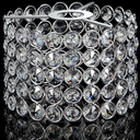 Boao Crystal Lamp Shade Ceiling Light Shade Chandelier Lampshade Fitting for Living Room Bedroom Bathroom Wedding Centerpiece Event Party, Warm White, Bulb Not Included(7 x 7 x 4.3 Inch,Silver)