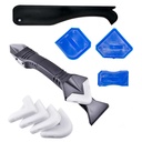 3 din 1 Silicon unelte de cablare (Snilel Steelhead), Sealant finisare instrument Grout Scracker, Reutilizați și înlocuiți 5 Silicon Pads, Instrumente mari pentru Baia Bucătăriei Fereastra, Sink Joint