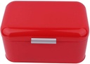 Bread Bin Box, Solid Color Retro Metal Bread Bin Box Large Capacity Kitchen Storage Container(Red)