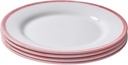 Portmeirion Potter's Brushstroke Dinner Plate (Set of 4) - 10.5" Earthenware Plate with Classic Brushstrokes - Microwave, Dishwasher, Freezer, Oven Safe - Ideal Modern Dinnerware Set (Red)