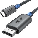 acer USB C to DisplayPort Cable 6.6 FT (4K@60HZ 2K@165Hz), Type-C to DisplayPort Cord (Sturdy Aluminum, Plug & Play) Thunderbolt 3/4/5 Compatible with MacBook Pro/Air, iPhone 16 Pro/Max, XPS, Surface