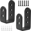 2 Pack Heavy Duty 2x4 Door Barricade Brackets Steel U Bracket Drop Open Bar Security Holder Door Lock Brackets for Home, Barn, Shed, Garage, Gate to Security Door Reinforcement Fits Holder Bar, Black