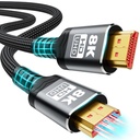 10K 8K HDMI Cable 2.1, Available 1.5FT 3.3FT 5FT 6.6FT 10FT 13FT 16FT 20FT 25FT Lengths for Selection,Ultra High Speed HDMI Cables Braided Cord 48Gbps, 8K@60Hz /4K@120Hz, HDCP 2.2&2.3(0.5M 1.5FT)