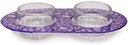 Yair Emanuel Shabbat Candle Holders for Tea Light Candles – Vibrant Decorative Metal Base with Glass Cups – Modern Judaica Gift (Blue Armenian Tile - Cal-6)