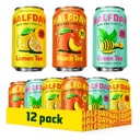HALFDAY Prebiotic Iced Tea Lemon, Peach & Green Tea Variety Pack, Supports Digestive & Gut Health, Plant Fiber & Prebiotics, Low Sugar, 30 Calories, Natural Caffeine, Gluten Free, 12 fl oz (12 pack) Packaging May Vary
