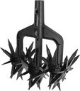 Garden Rotary Cultivator, 2 in 1 Garden Soil Scarifier, Adjustable Rotary Cultivator, Manual Tiller Garden Soil Scarifier, Garden Soil Scarifier Tool for Reseeding Grass Soil Mixing, Loosening Soil