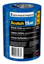 ScotchBlue Sharp Lines Banda pictorului, 1.88 Inches x 60 Yards, 3 Rolls, albastru, banda de vopsea protejeaza suprafetele si indeparteaza usor, banda de pictura Edge-Lock pentru uz interior si exterior