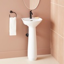 Signature Hardware 953881-1 Lanken 17" Vitreous China Pedestal Bathroom Sink with Single Faucet Hole - White