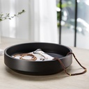 Black Rustic 14 Inch Fruit Bowl, 14 Inch Capacity