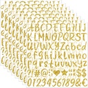648 PCS Gold Letter Stickers Glitter Alphabet Stickers 1 Inch Self Adhesive Waterproof Vinyl Small ABC Letters for Graduation Cap Water Bottles Cup Mailbox Number Scrapbooking Sign Crafts (8,Gold)