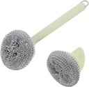 2pcs Long Handle Brush Hand Wire Brush for Teapot Handle for Stubborn Grease