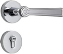 Door Locks, Light Luxury and Silent, Bedroom and Bathroom Hardware Door Handles, Household Full Set of Wooden Door Locks(Bright Chrome)