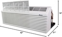 J-Series PTAC Model PTH123J50AXXX- 12000 BTU 5 Kw Wall Mounted Air Conditioner and Heater Combo for Hotel, Motel, Apartment, Sunroom, and Garage. DSA02NO, WS900QW. SGK01B, DK900QW