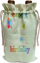 3dRose Happy 10th Birthday, Cupcake with Candle, Balloons, Hat, Colorful - Wine Bags (wbg_351654_1)