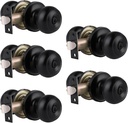 Gobrico Keyed-Alike Exterior Door Knobs Flat Ball Door Locksets with Same Key, 5Pack