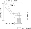 Modern Bathroom Sink Basin Faucet Brass Single Hole Single Handle Deck Mount Cold and Hot Mixed Creative Design Tap Including Two US Standard 3/8 Hoses White Silvery
